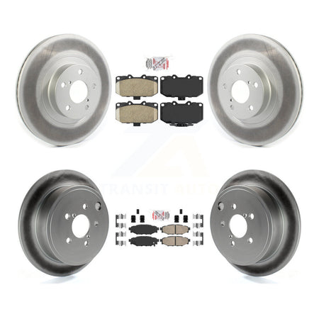 Front Rear Ceramic Pads And Coated Disc Brake Rotors Kit For 2008 Subaru Impreza WRX KGA-102975