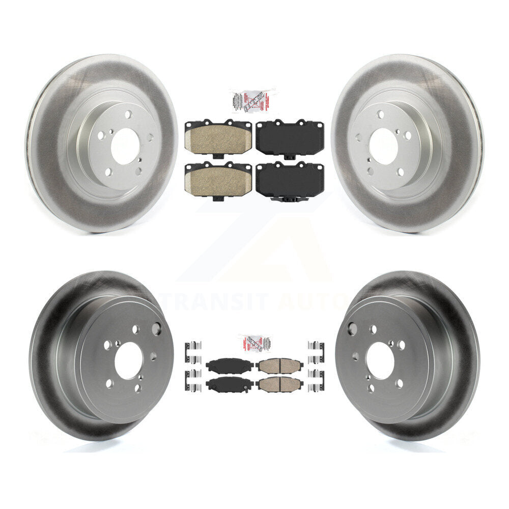 Front Rear Ceramic Pads And Coated Disc Brake Rotors Kit For 2008 Subaru Impreza WRX KGA-102980