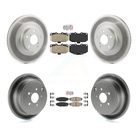 Front Rear Ceramic Pads And Coated Disc Brake Rotors Kit For 2008 Subaru Impreza WRX KGA-102980