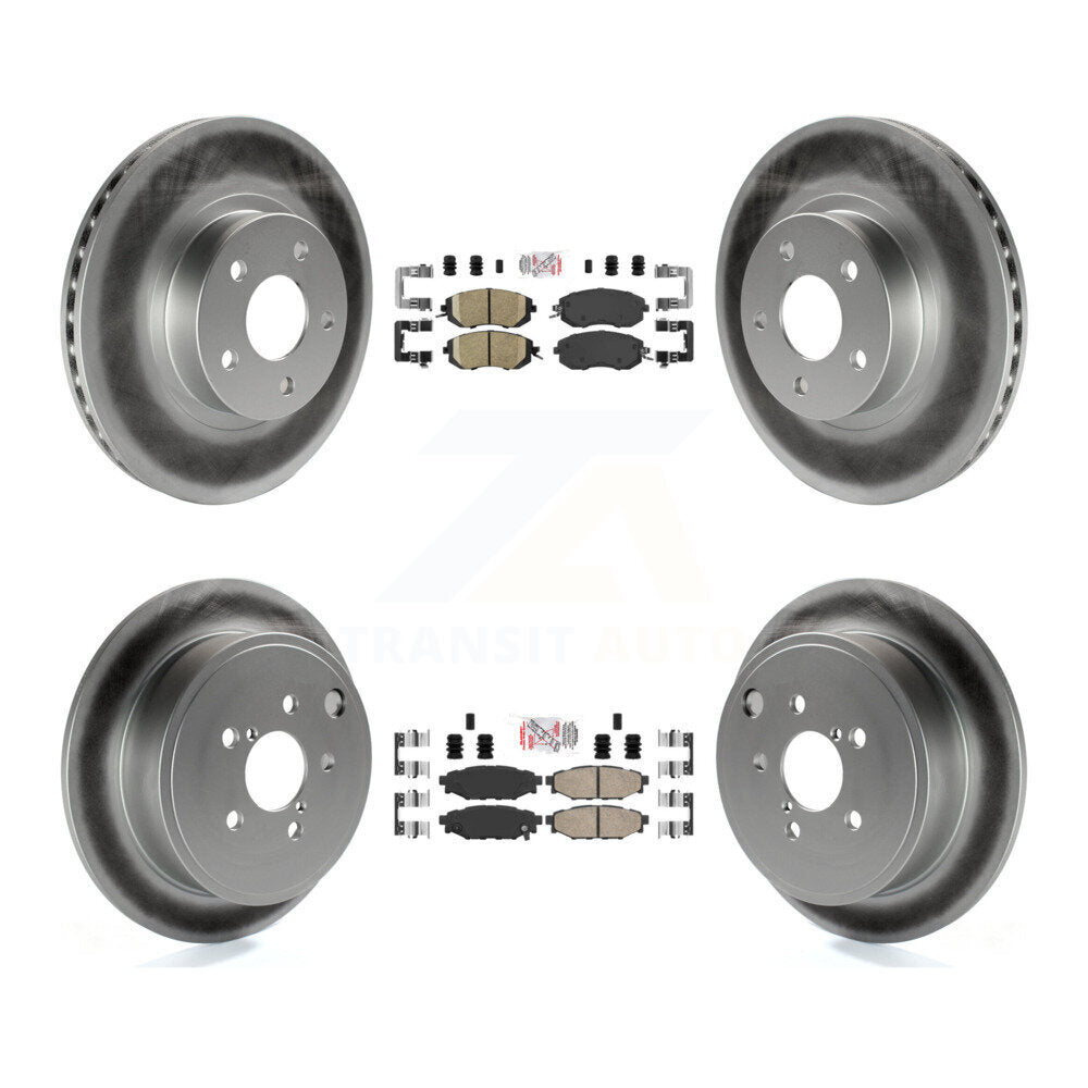 Front Rear Ceramic Pads And Coated Disc Brake Rotors Kit For Subaru Impreza KGA-102984