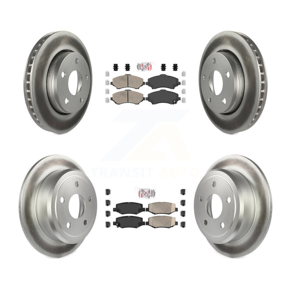 Front Rear Ceramic Pads And Coated Disc Brake Rotors Kit For Jeep Wrangler KGA-102987