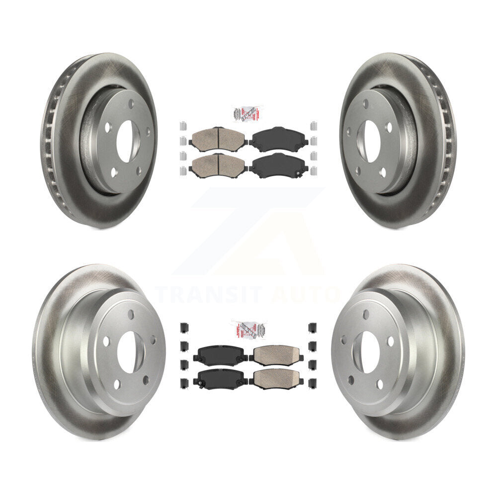 Front Rear Ceramic Pads And Coated Disc Brake Rotors Kit For Jeep Wrangler KGA-102988