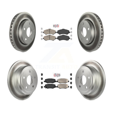 Front Rear Ceramic Pads And Coated Disc Brake Rotors Kit For Jeep Wrangler KGA-102988