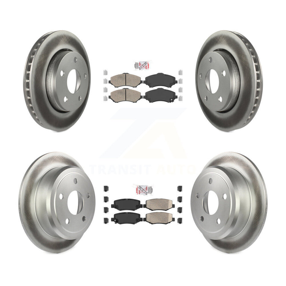 Front Rear Ceramic Pads And Coated Disc Brake Rotors Kit For Jeep Wrangler KGA-102988