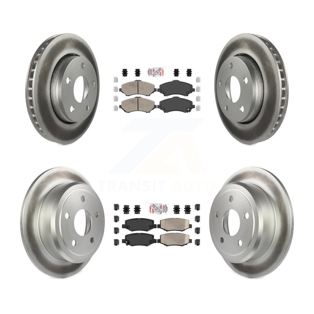 Front Rear Ceramic Pads And Coated Disc Brake Rotors Kit For Jeep Wrangler KGA-102989