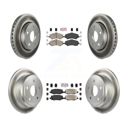 Front Rear Ceramic Pads And Coated Disc Brake Rotors Kit For Jeep Wrangler KGA-102989
