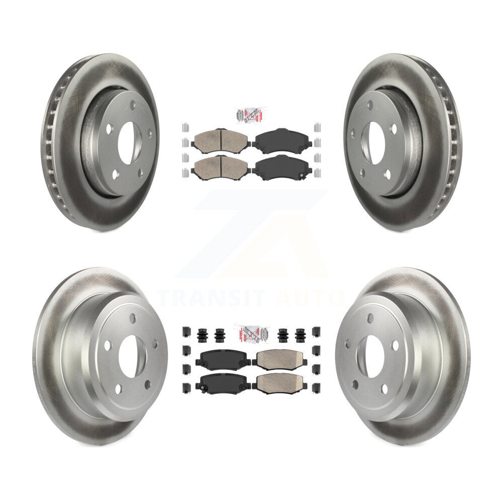 Front Rear Ceramic Pads And Coated Disc Brake Rotors Kit For Jeep Wrangler KGA-102990
