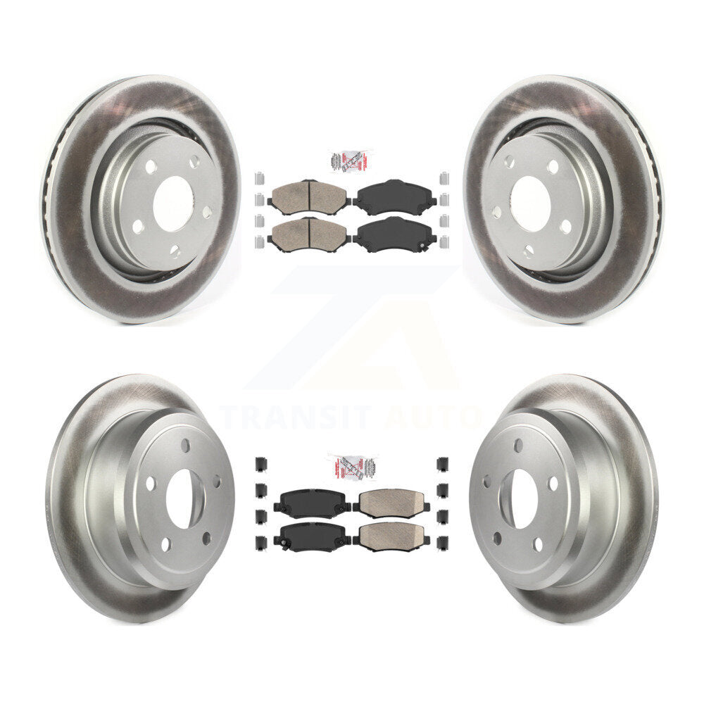 Front Rear Ceramic Pads And Coated Disc Brake Rotors Kit For Jeep Wrangler KGA-102992