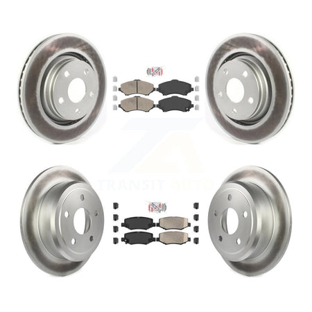 Front Rear Ceramic Pads And Coated Disc Brake Rotors Kit For Jeep Wrangler KGA-102992