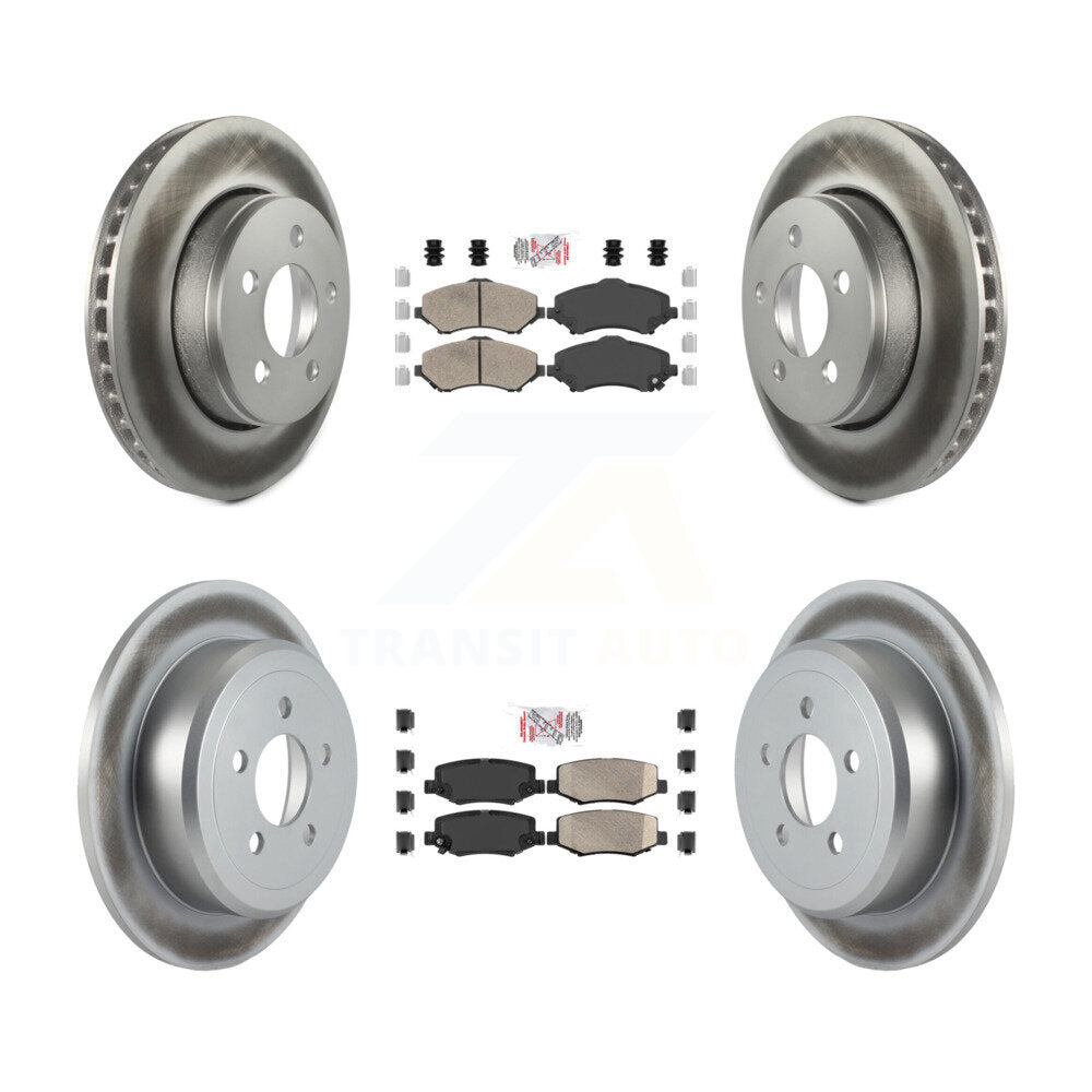 Front Rear Ceramic Pads And Coated Disc Brake Rotors Kit For Jeep Liberty Dodge Nitro KGA-102995