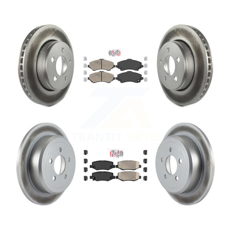 Front Rear Ceramic Pads And Coated Disc Brake Rotors Kit For Jeep Liberty Dodge Nitro KGA-102996