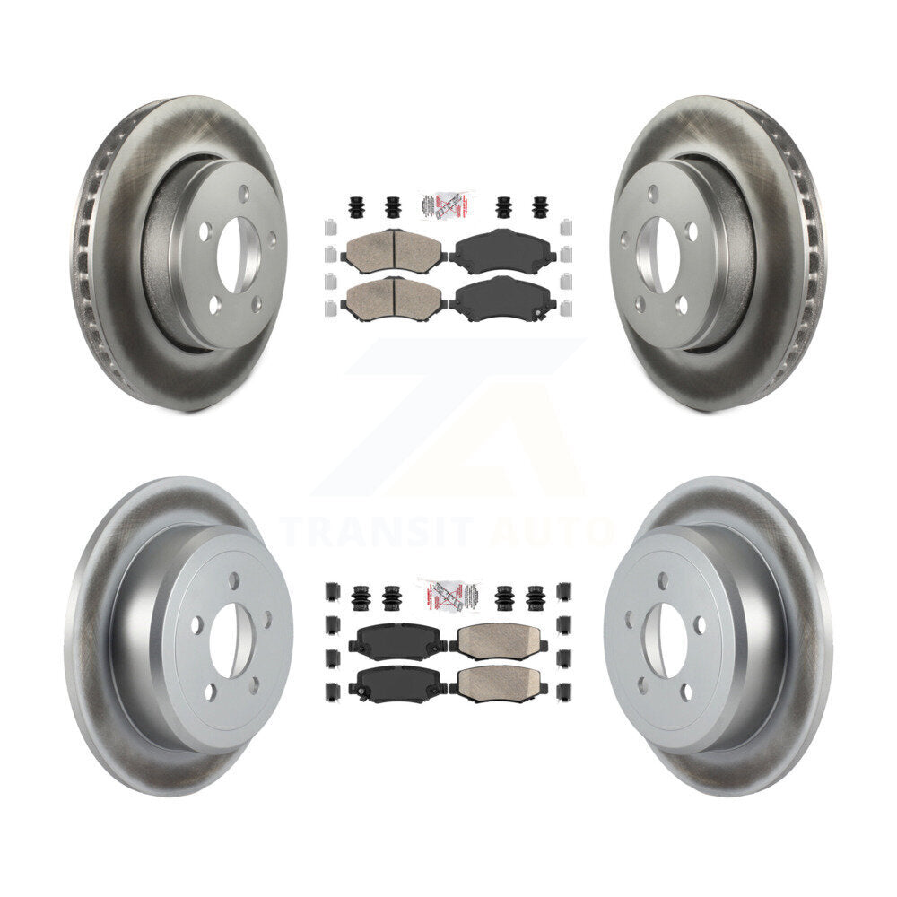 Front Rear Ceramic Pads And Coated Disc Brake Rotors Kit For Jeep Liberty Dodge Nitro KGA-102997