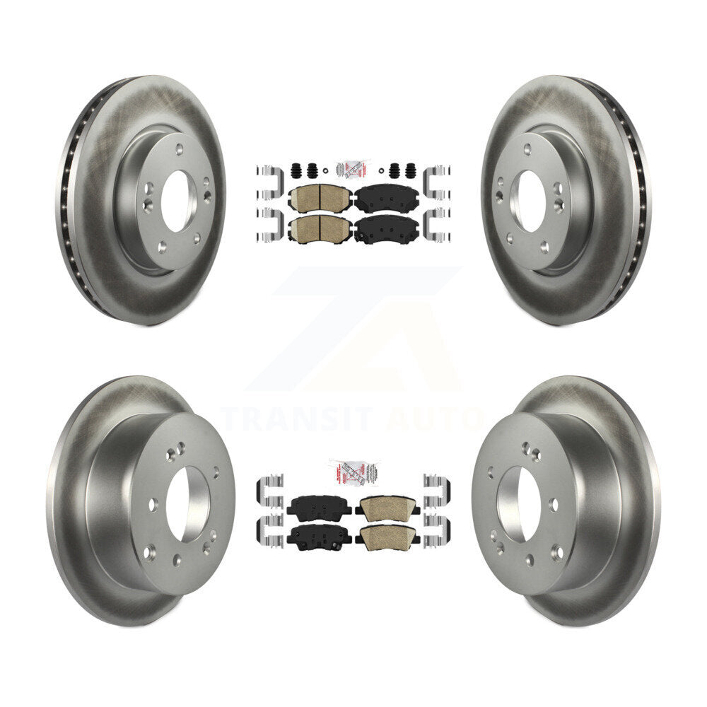 Front Rear Ceramic Pads And Coated Disc Brake Rotors Kit For 2012-2013 Kia Soul KGA-103005