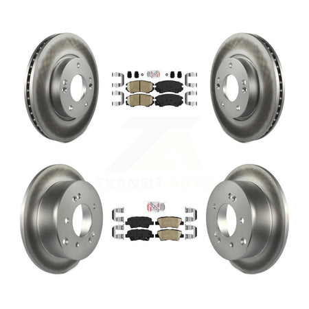 Front Rear Ceramic Pads And Coated Disc Brake Rotors Kit For 2012-2013 Kia Soul KGA-103005