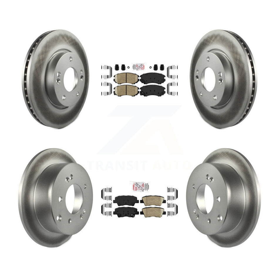 Front Rear Ceramic Pads And Coated Disc Brake Rotors Kit For 2012-2013 Kia Soul KGA-103005