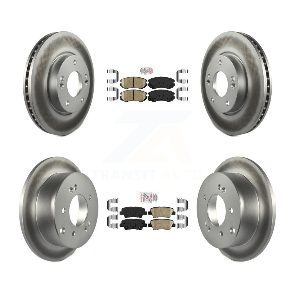 Front Rear Ceramic Pads And Coated Disc Brake Rotors Kit For 2012-2013 Kia Soul KGA-103006