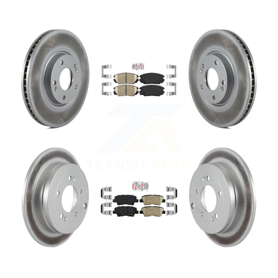 Front Rear Ceramic Pads And Coated Disc Brake Rotors Kit For 2007-2009 Kia Amanti KGA-103009