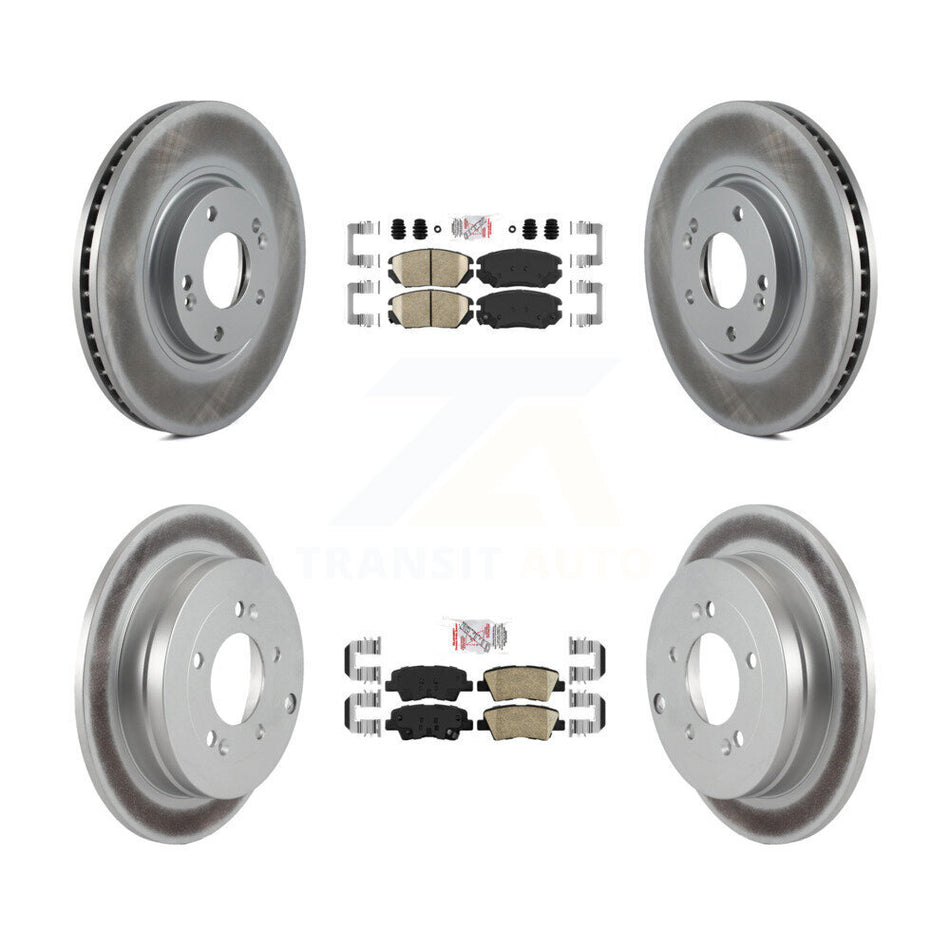 Front Rear Ceramic Pads And Coated Disc Brake Rotors Kit For 2007-2009 Kia Amanti KGA-103010