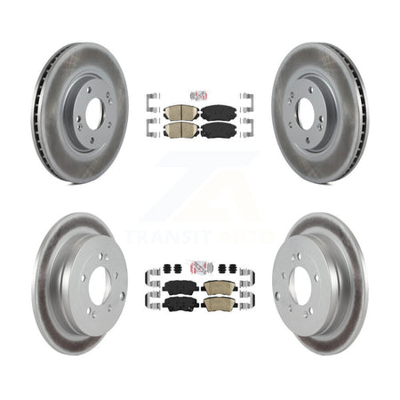 Front Rear Ceramic Pads And Coated Disc Brake Rotors Kit For 2007-2009 Kia Amanti KGA-103011
