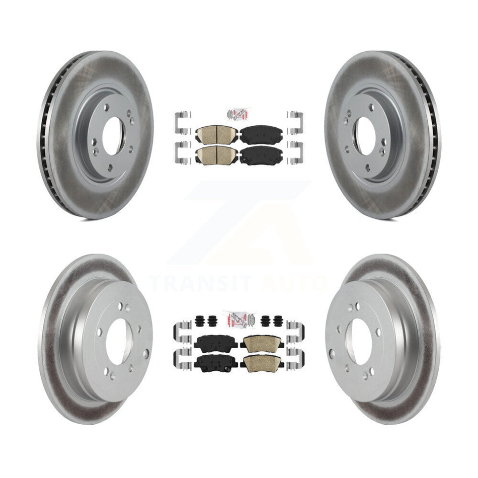 Front Rear Ceramic Pads And Coated Disc Brake Rotors Kit For 2007-2009 Kia Amanti KGA-103011