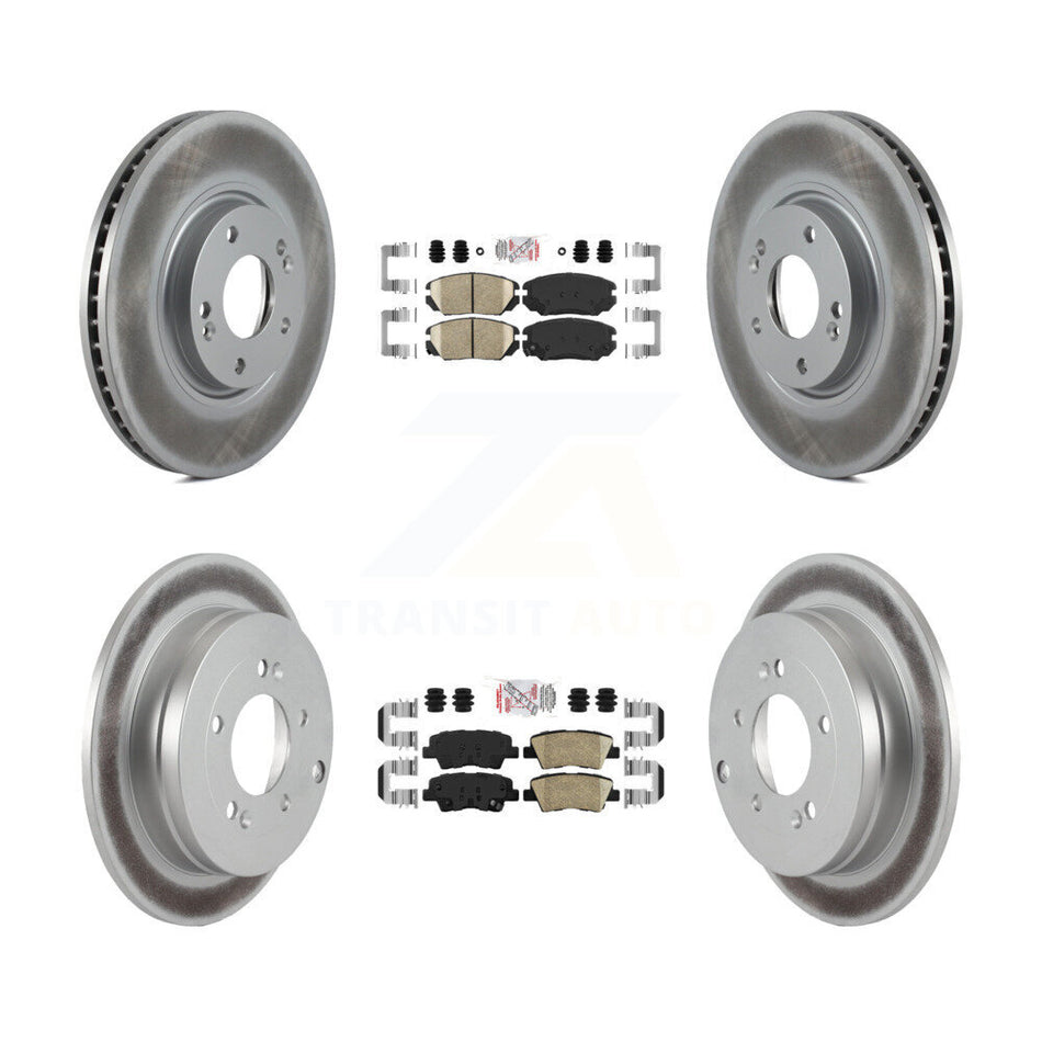 Front Rear Ceramic Pads And Coated Disc Brake Rotors Kit For 2007-2009 Kia Amanti KGA-103012