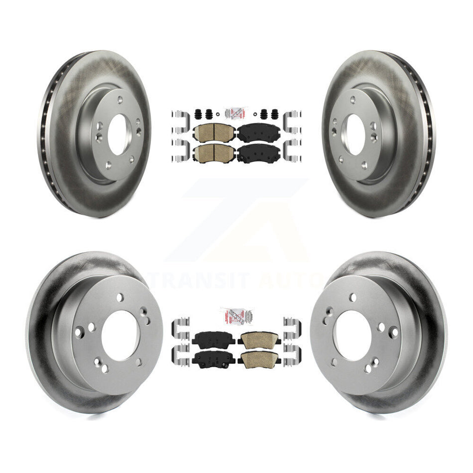Front Rear Ceramic Pads And Coated Disc Brake Rotors Kit For Hyundai Sonata 2.4L KGA-103013