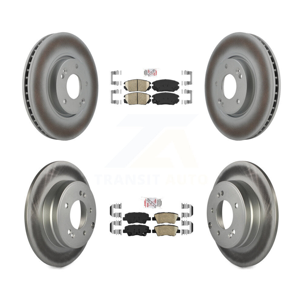 Front Rear Ceramic Pads And Coated Disc Brake Rotors Kit For Hyundai Sonata 3.3L KGA-103015
