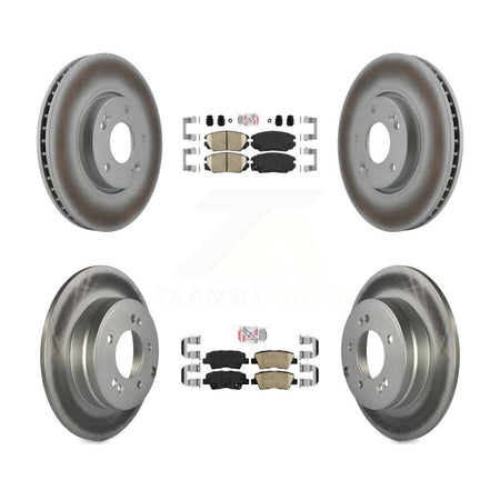 Front Rear Ceramic Pads And Coated Disc Brake Rotors Kit For Hyundai Sonata 3.3L KGA-103016