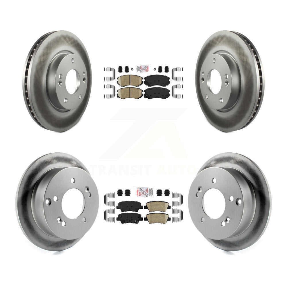 Front Rear Ceramic Pads And Coated Disc Brake Rotors Kit For Hyundai Sonata 2.4L KGA-103017