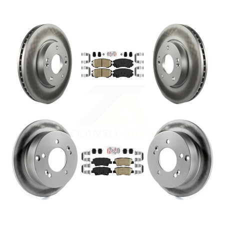 Front Rear Ceramic Pads And Coated Disc Brake Rotors Kit For Hyundai Sonata 2.4L KGA-103017