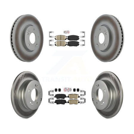 Front Rear Ceramic Pads And Coated Disc Brake Rotors Kit For Hyundai Sonata 3.3L KGA-103019
