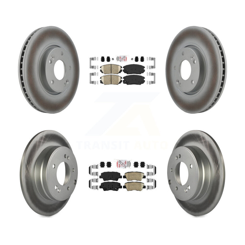 Front Rear Ceramic Pads And Coated Disc Brake Rotors Kit For Hyundai Sonata 3.3L KGA-103020