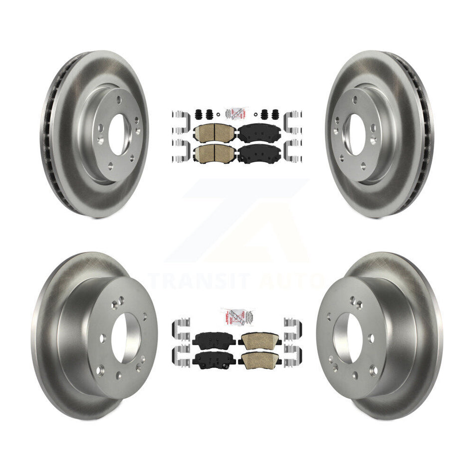 Front Rear Ceramic Pads And Coated Disc Brake Rotors Kit For 2010-2011 Kia Soul 2.0L KGA-103021