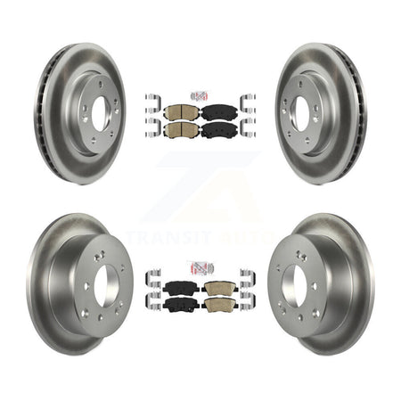 Front Rear Ceramic Pads And Coated Disc Brake Rotors Kit For 2010-2011 Kia Soul 2.0L KGA-103022