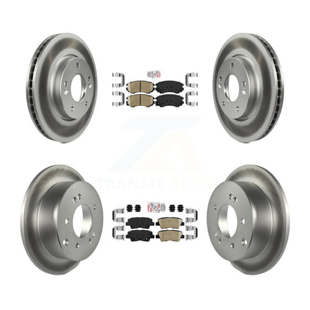 Front Rear Ceramic Pads And Coated Disc Brake Rotors Kit For 2010-2011 Kia Soul 2.0L KGA-103024