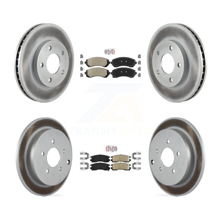 Front Semi-Metallic Rear Ceramic Pad Coated Brake Rotors Kit For Buick Rendezvous Pontiac KGA-103026