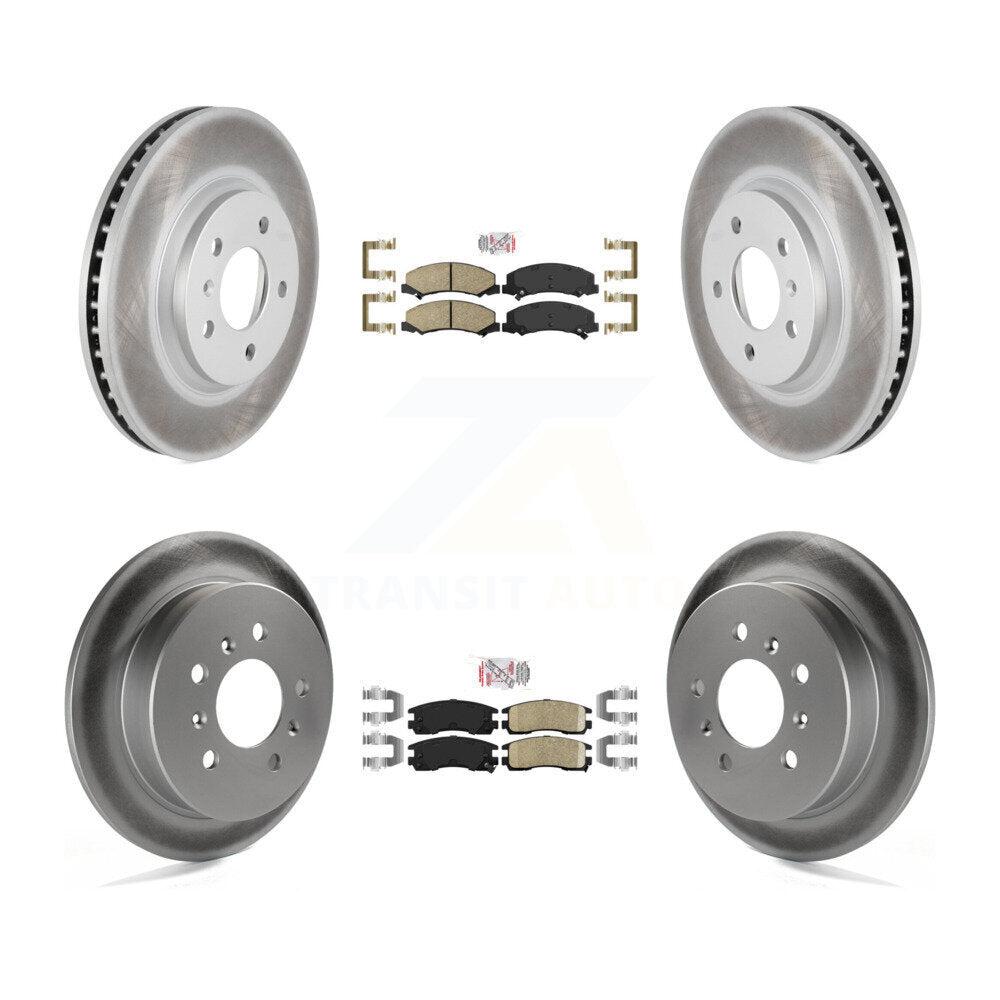 Front Rear Ceramic Pads And Coated Disc Brake Rotors Kit For Chevrolet Impala Monte Carlo KGA-103032