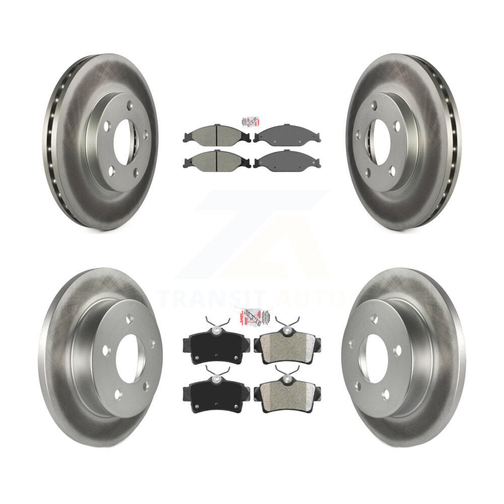 Front Rear Semi-Metallic Pads And Coated Disc Brake Rotors Kit For Ford Mustang KGA-103036