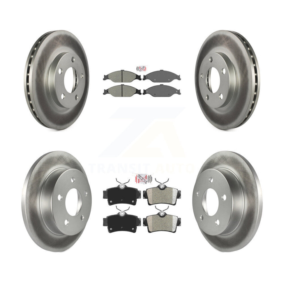 Front Rear Semi-Metallic Pads And Coated Disc Brake Rotors Kit For Ford Mustang KGA-103036