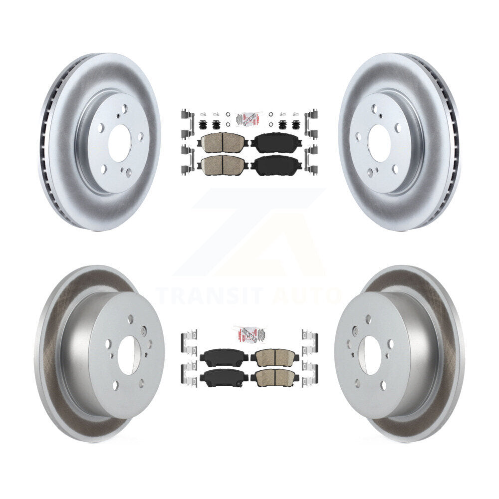 Front Rear Ceramic Pads And Coated Disc Brake Rotors Kit For 2004-2010 Toyota Sienna KGA-103037