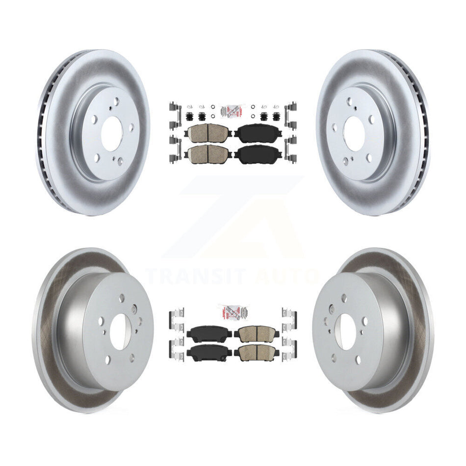 Front Rear Ceramic Pads And Coated Disc Brake Rotors Kit For 2004-2010 Toyota Sienna KGA-103037