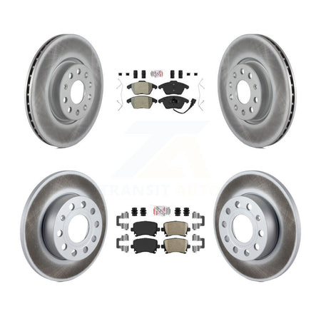 Front Semi-Metallic Rear Ceramic Pad Coated Brake Rotor Kit For Volkswagen Rabbit Audi A3 KGA-103039
