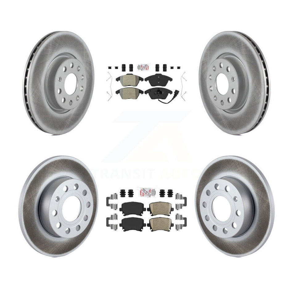 Front Semi-Metallic Rear Ceramic Pad Coated Brake Rotor Kit For Volkswagen Rabbit Audi A3 KGA-103039