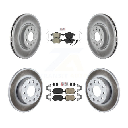 Front Semi-Metallic Rear Ceramic Pad Coated Brake Rotor Kit For Volkswagen Rabbit Audi A3 KGA-103040