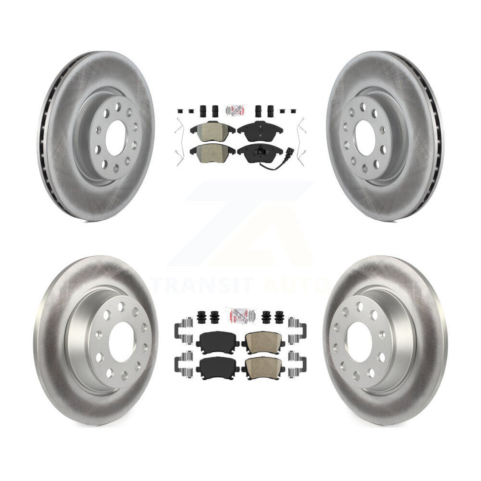 Front Semi-Metallic Rear Ceramic Pad Coat Brake Rotor Kit For Volkswagen CC GTI Passat A3 KGA-103041