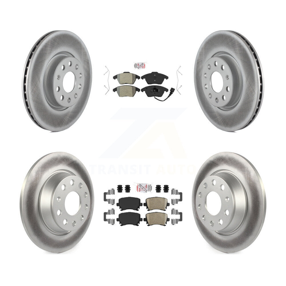Front Semi-Metallic Rear Ceramic Pad Coat Brake Rotor Kit For Volkswagen CC GTI Passat A3 KGA-103042