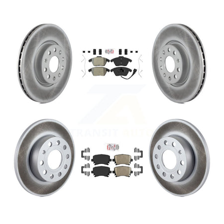 Front Semi-Metallic Rear Ceramic Pad Coated Brake Rotor Kit For Volkswagen Rabbit Audi A3 KGA-103045