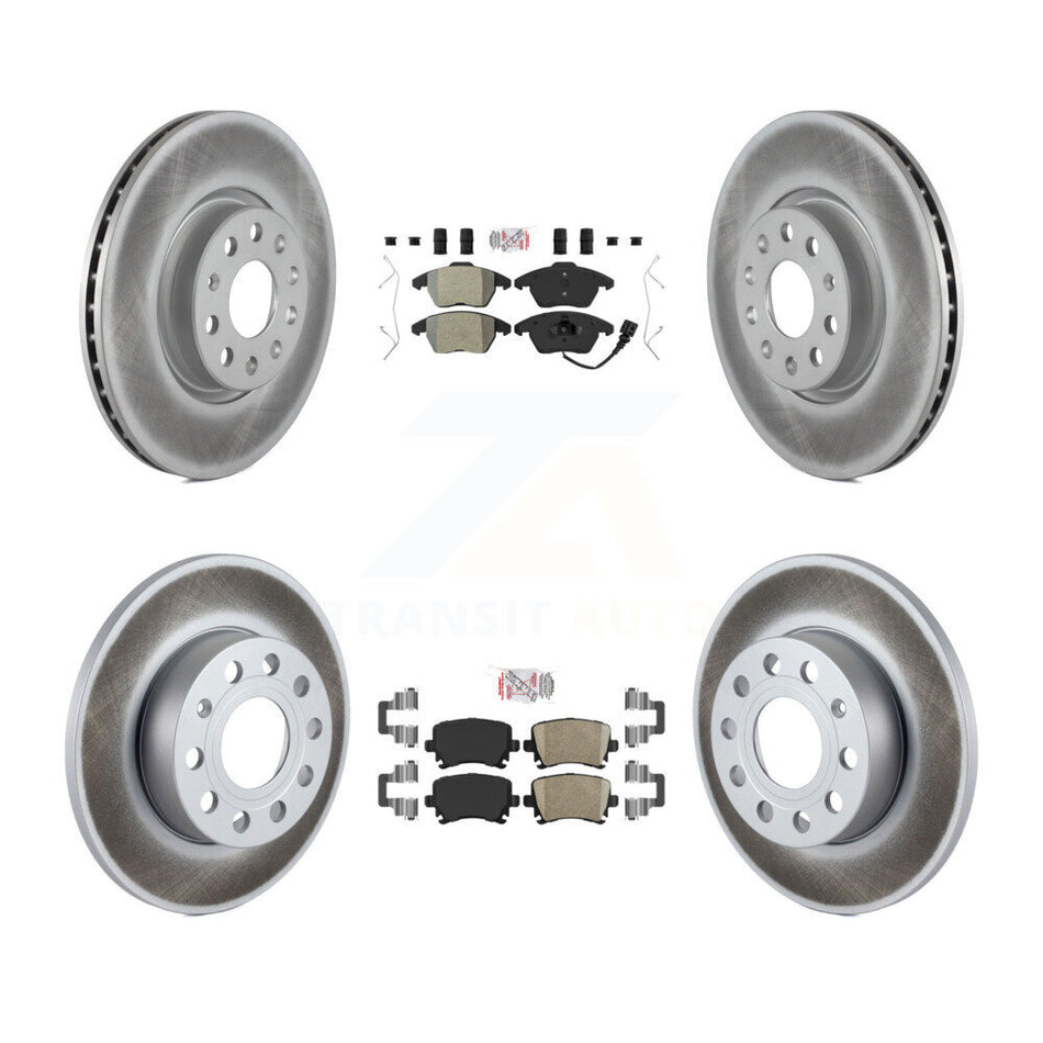 Front Semi-Metallic Rear Ceramic Pad Coated Brake Rotor Kit For Volkswagen Rabbit Audi A3 KGA-103045