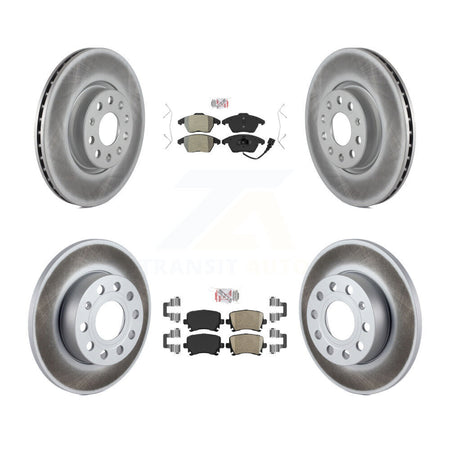 Front Semi-Metallic Rear Ceramic Pad Coated Brake Rotor Kit For Volkswagen Rabbit Audi A3 KGA-103046