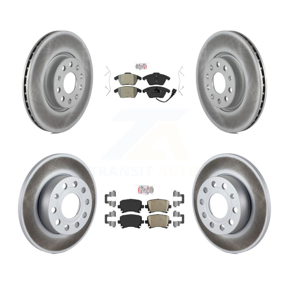 Front Semi-Metallic Rear Ceramic Pad Coated Brake Rotor Kit For Volkswagen Rabbit Audi A3 KGA-103046